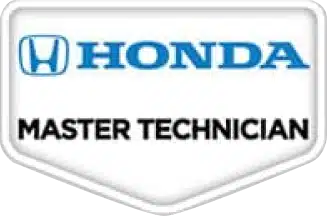 Honda logo with a text under it that says, "Master Technician"